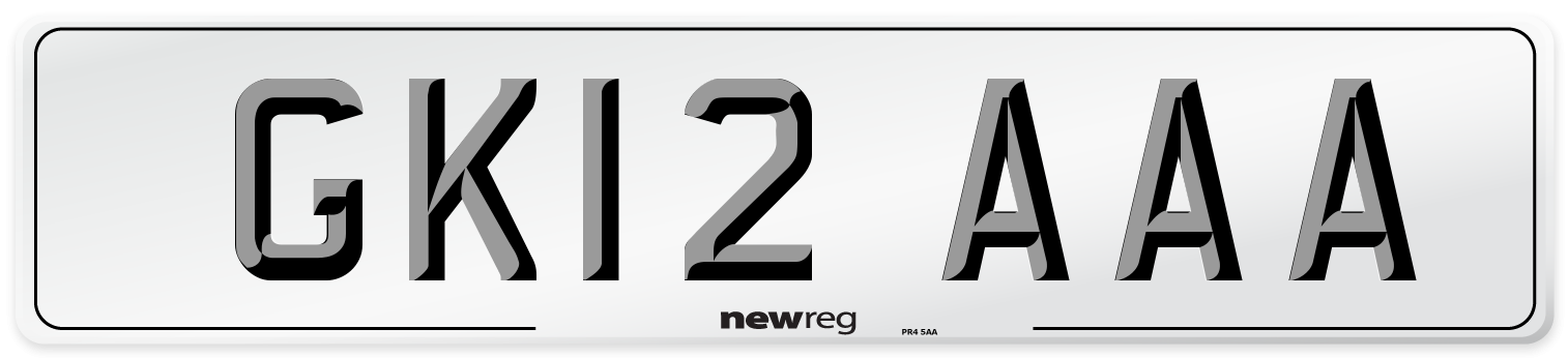 GK12 AAA Number Plate from New Reg